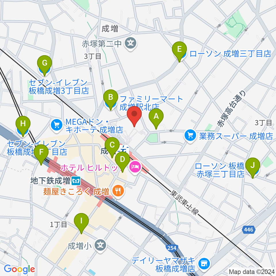 成増アクトホール周辺のコンビニエンスストア一覧地図