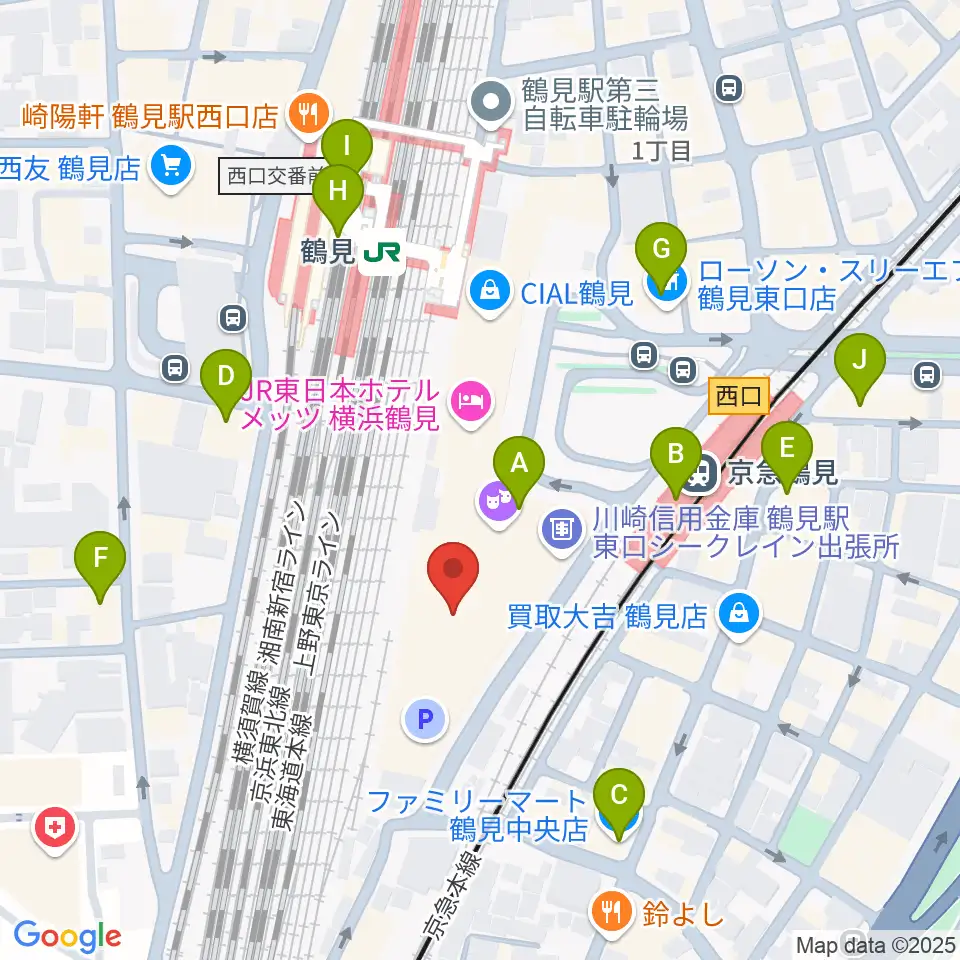 鶴見区民文化センターサルビアホール周辺のコンビニエンスストア一覧地図