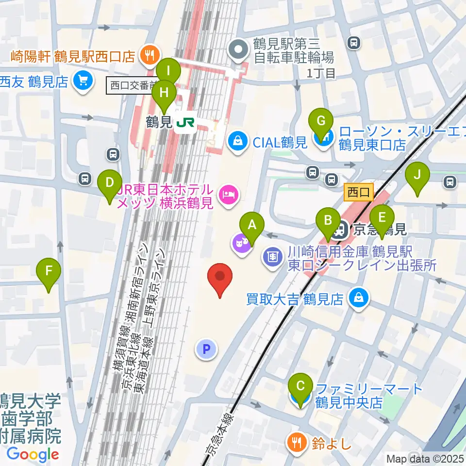 鶴見区民文化センターサルビアホール周辺のコンビニエンスストア一覧地図