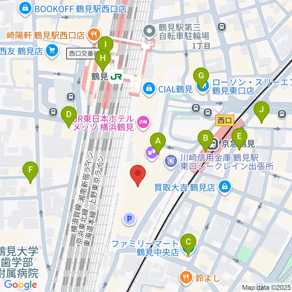 鶴見区民文化センターサルビアホール周辺のコンビニエンスストア一覧地図