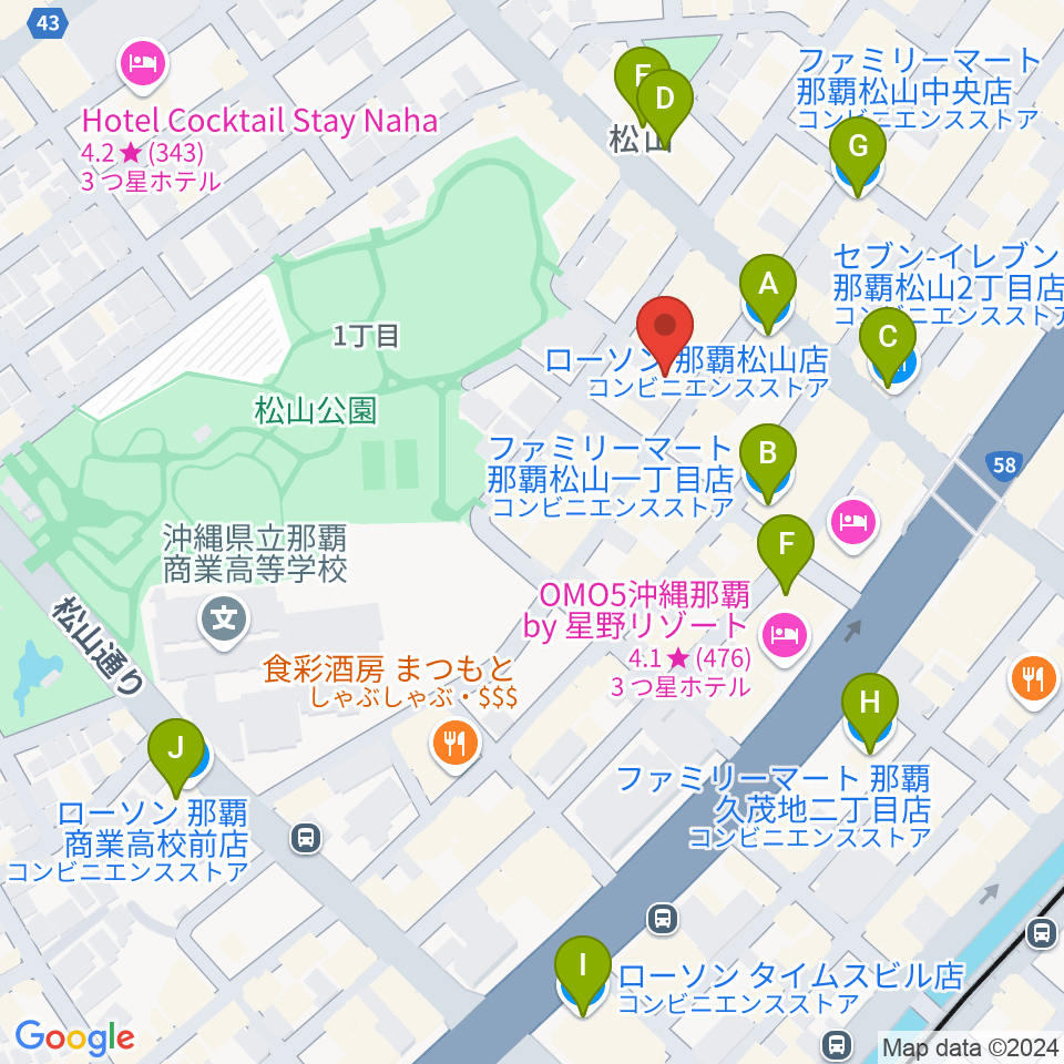 沖縄ゴールドディスク周辺のコンビニエンスストア一覧地図