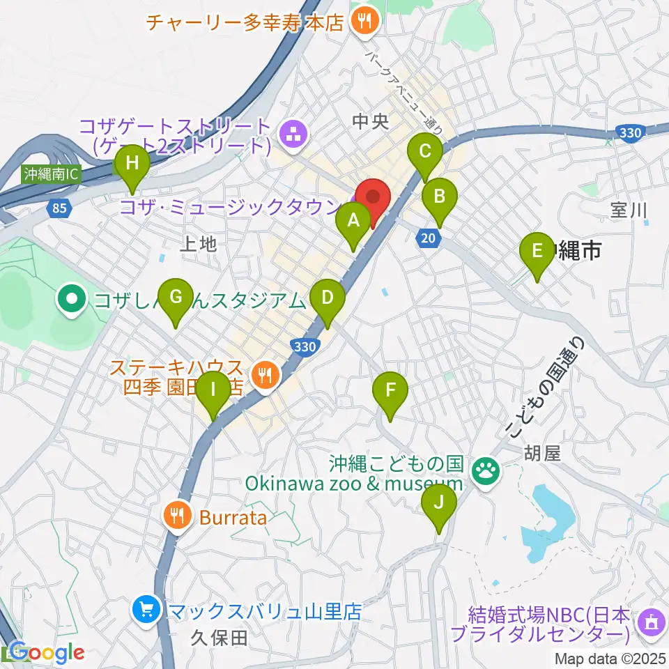 ミュージックタウン音市場周辺のコンビニエンスストア一覧地図