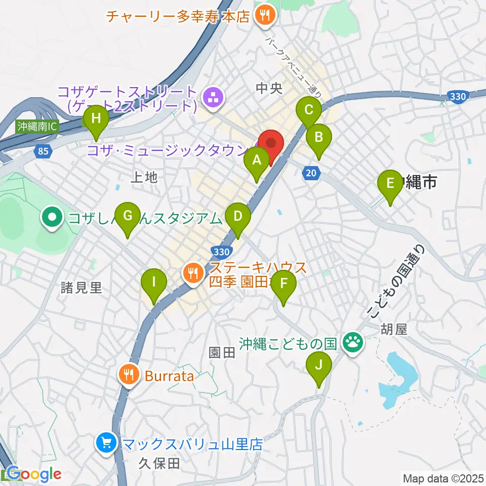 ミュージックタウン音市場周辺のコンビニエンスストア一覧地図