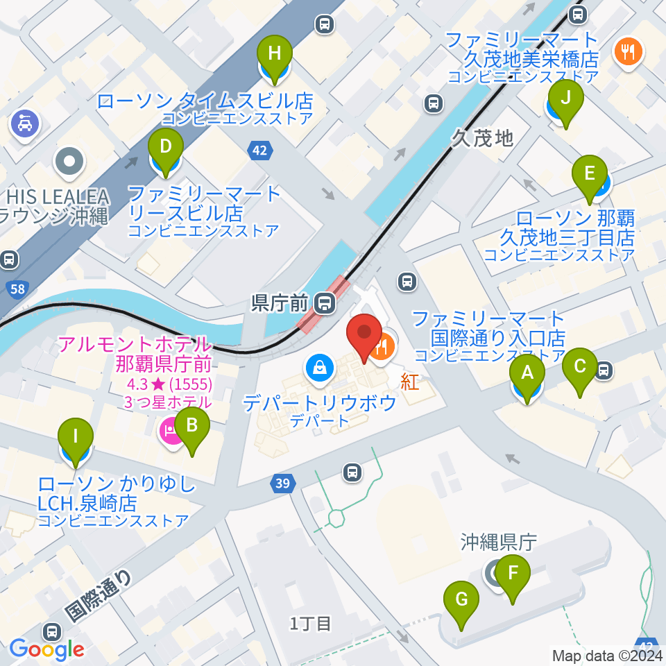 パレット市民劇場周辺のコンビニエンスストア一覧地図