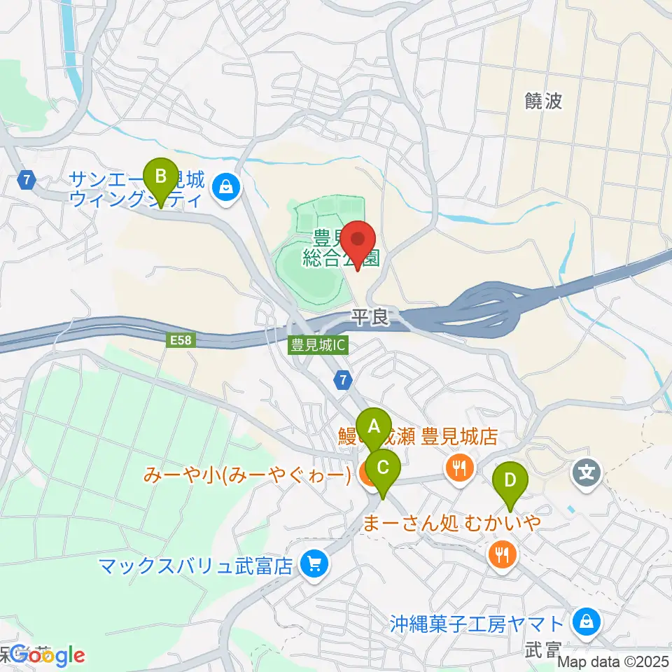 豊見城市立中央公民館周辺のコンビニエンスストア一覧地図
