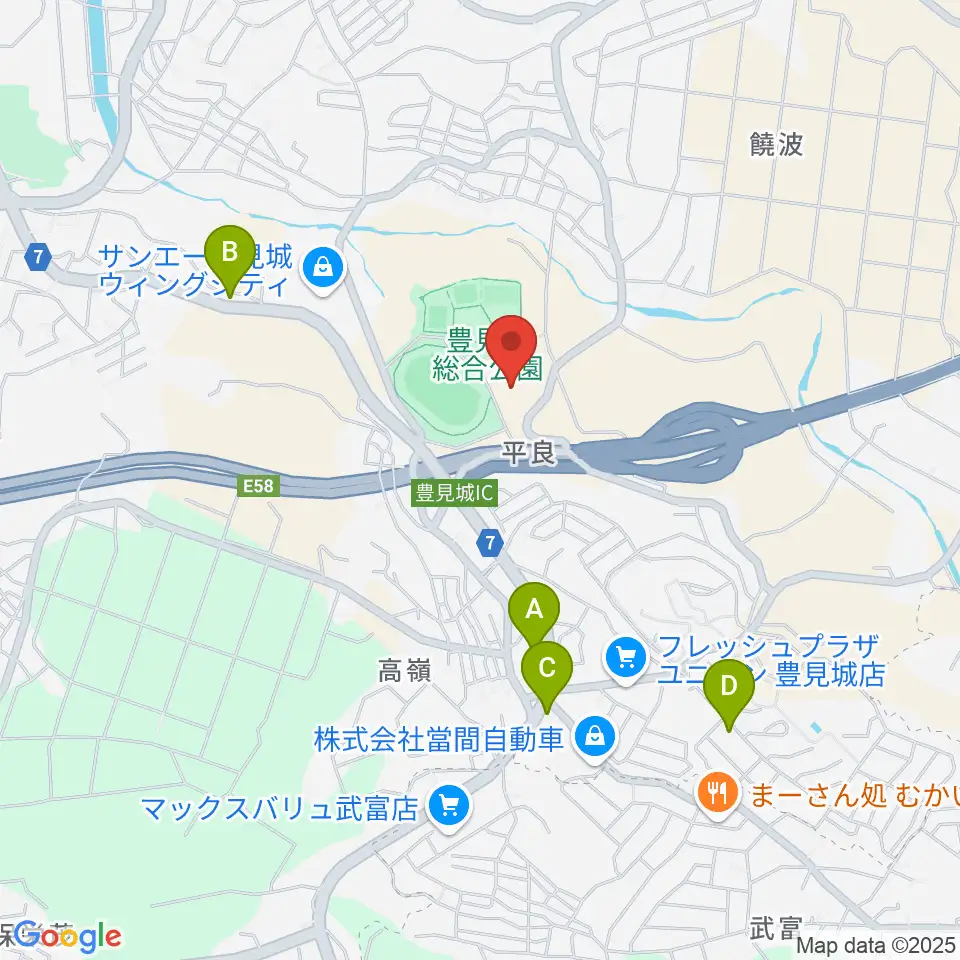 豊見城市立中央公民館周辺のコンビニエンスストア一覧地図