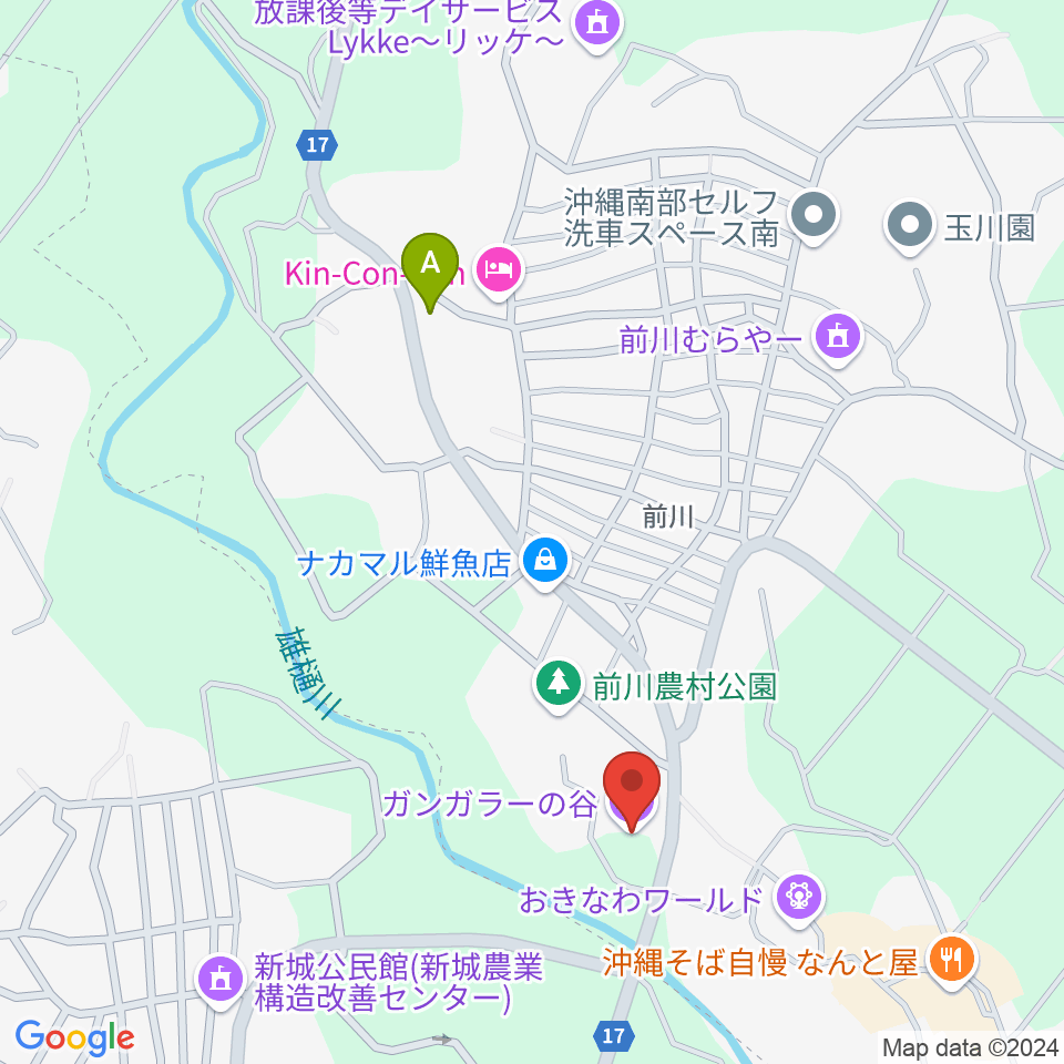 ガンガラーの谷周辺のコンビニエンスストア一覧地図