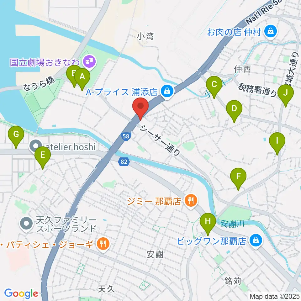 浦添groove周辺のコンビニエンスストア一覧地図