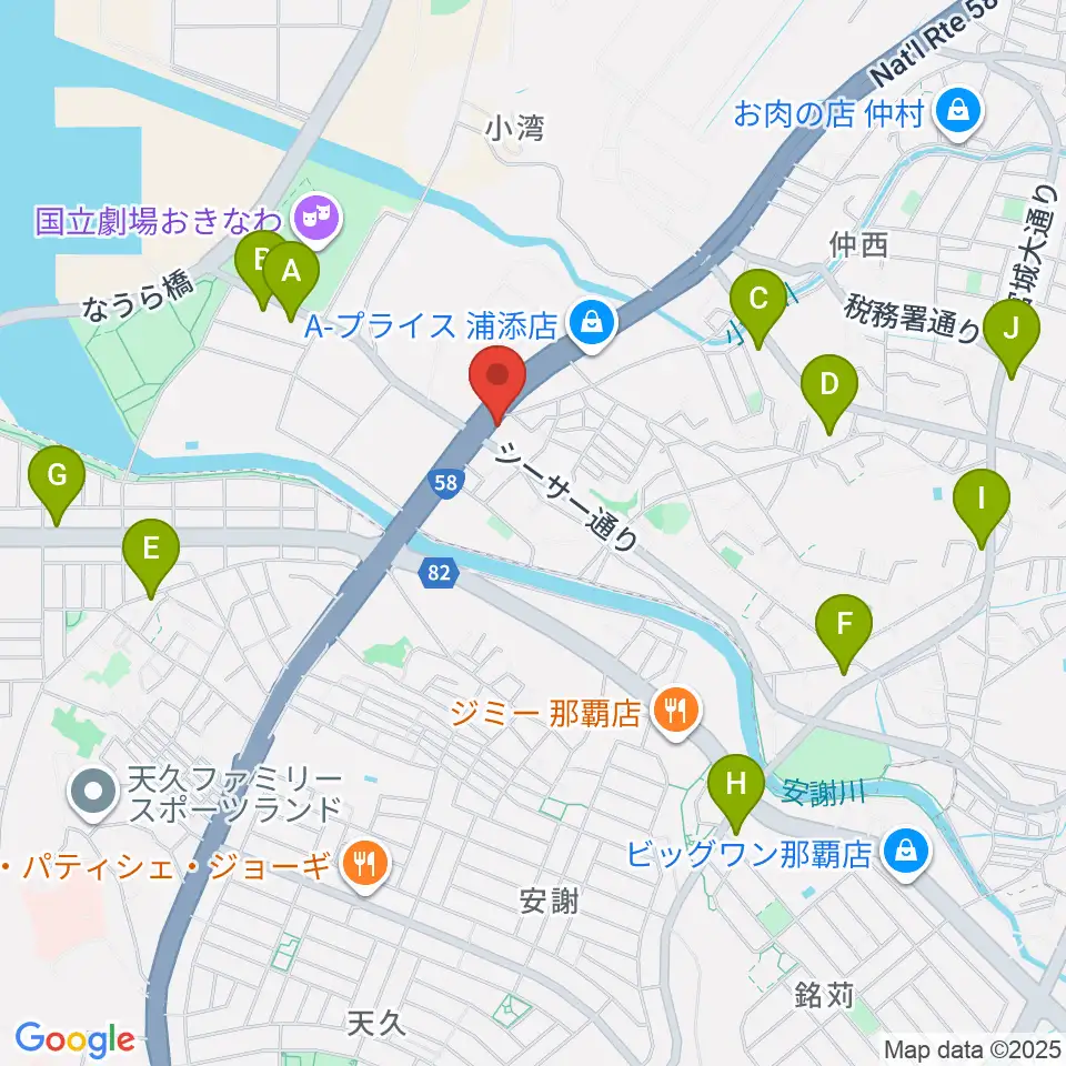 浦添groove周辺のコンビニエンスストア一覧地図