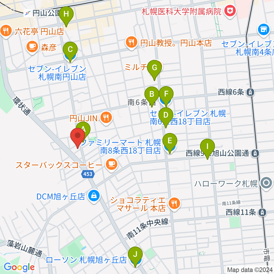 中古楽器専門店QUEST周辺のコンビニエンスストア一覧地図