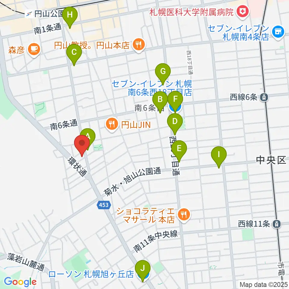 中古楽器専門店QUEST周辺のコンビニエンスストア一覧地図