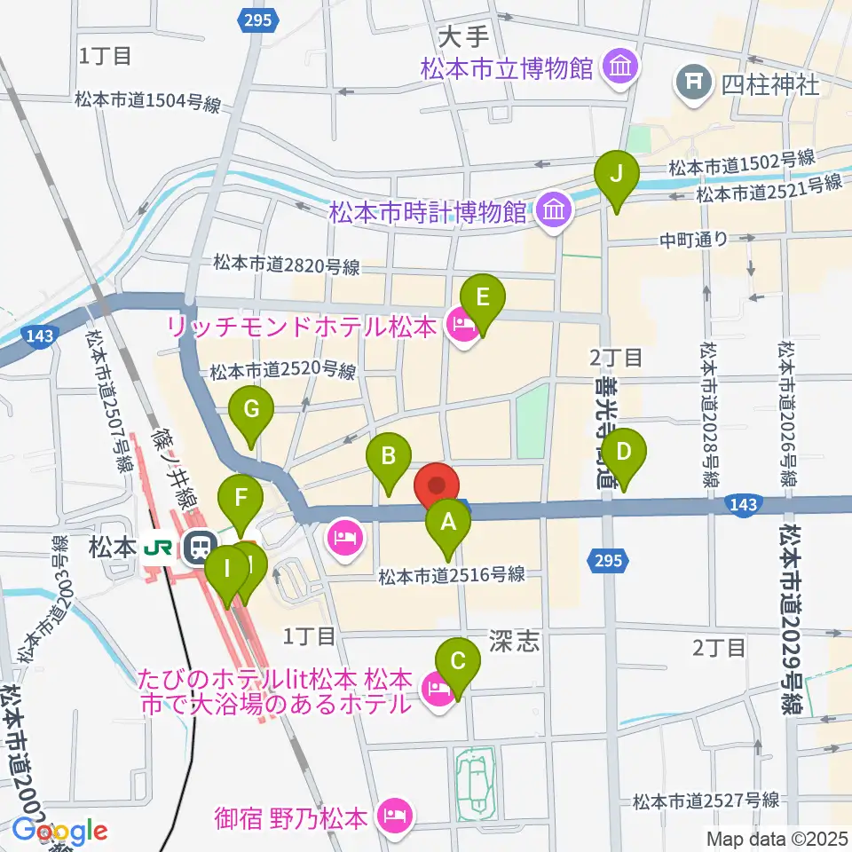 ミュージックプラザオグチ周辺のコンビニエンスストア一覧地図