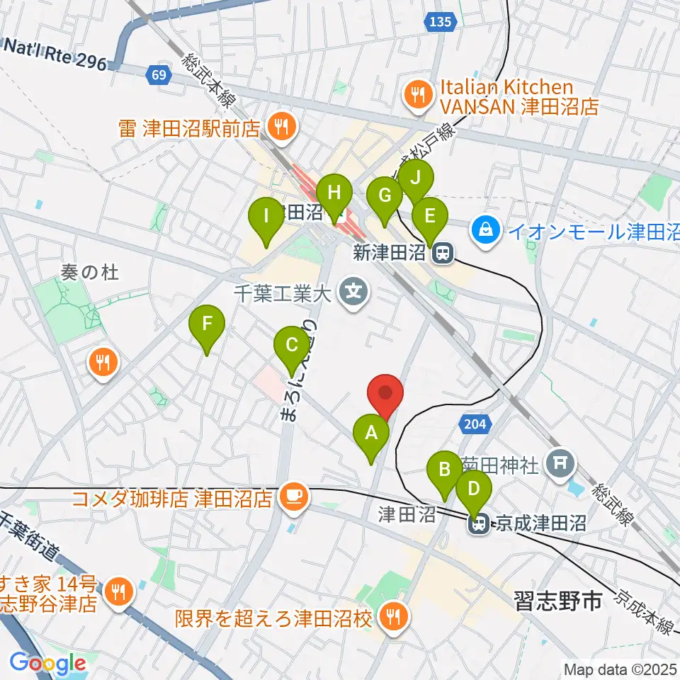 音楽工房ピアスタ周辺のコンビニエンスストア一覧地図