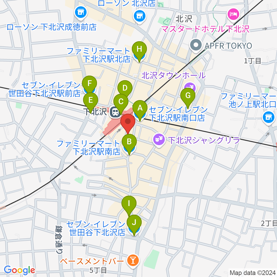 下北沢DRUM SONG周辺のコンビニエンスストア一覧地図