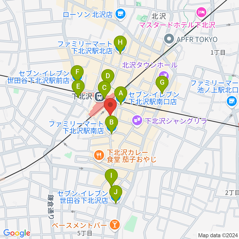 下北沢DRUM SONG周辺のコンビニエンスストア一覧地図