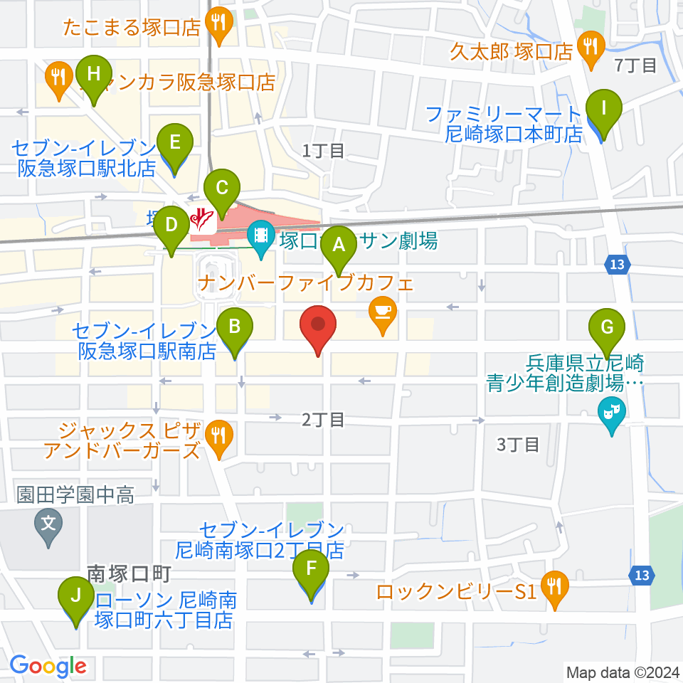 松田楽器ピアノギャラリー周辺のコンビニエンスストア一覧地図