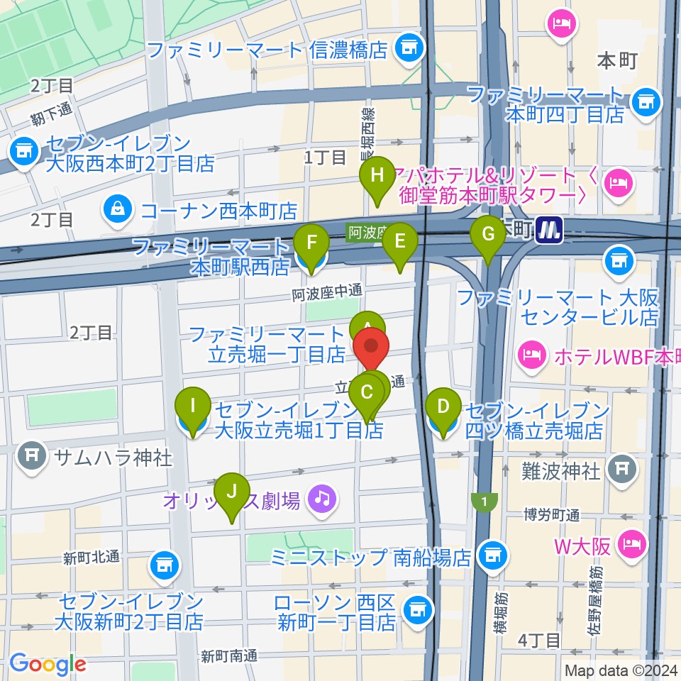 スマイルズミュージックサロン周辺のコンビニエンスストア一覧地図