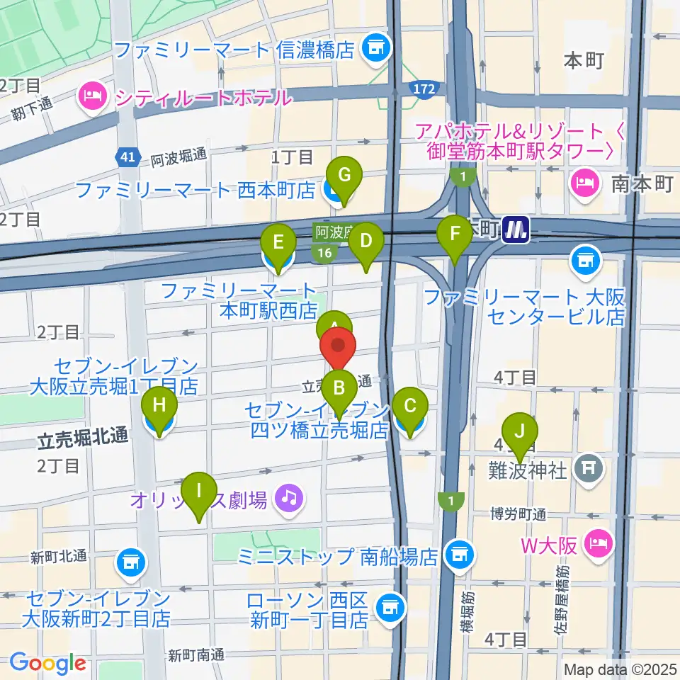 スマイルズミュージックサロン周辺のコンビニエンスストア一覧地図