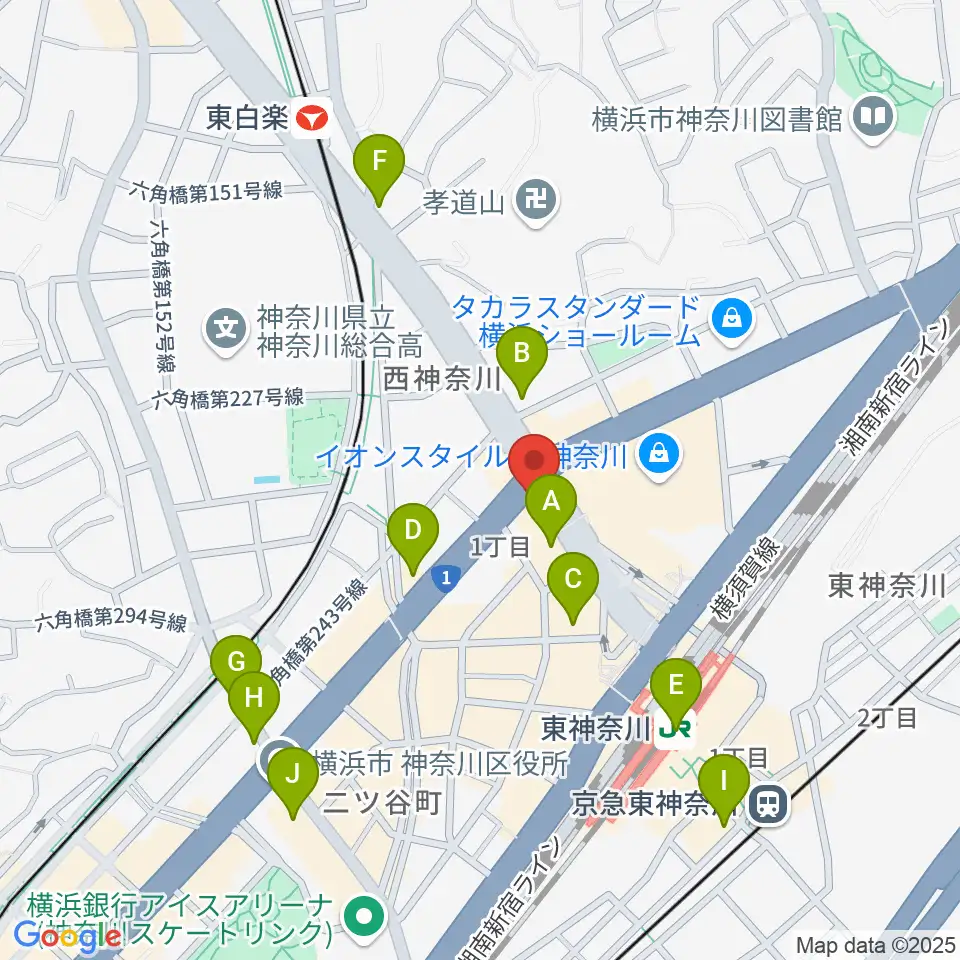 東神奈川音楽英語教育研究所周辺のコンビニエンスストア一覧地図