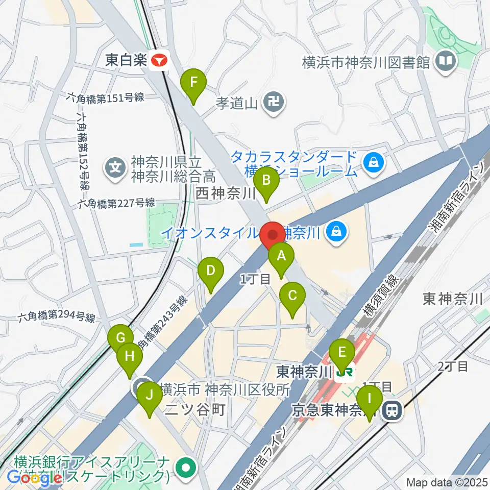 東神奈川音楽英語教育研究所周辺のコンビニエンスストア一覧地図