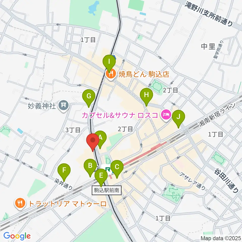 スタジオダンダン周辺のコンビニエンスストア一覧地図