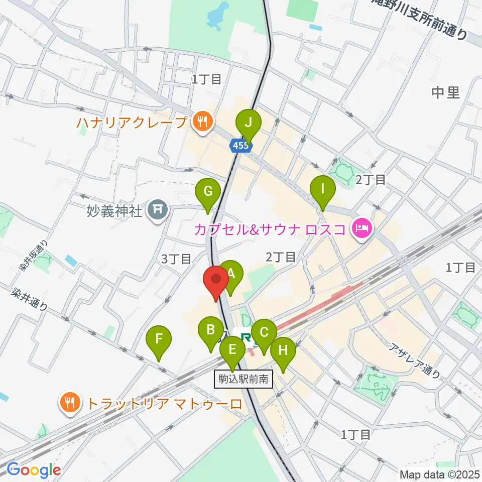 スタジオダンダン周辺のコンビニエンスストア一覧地図