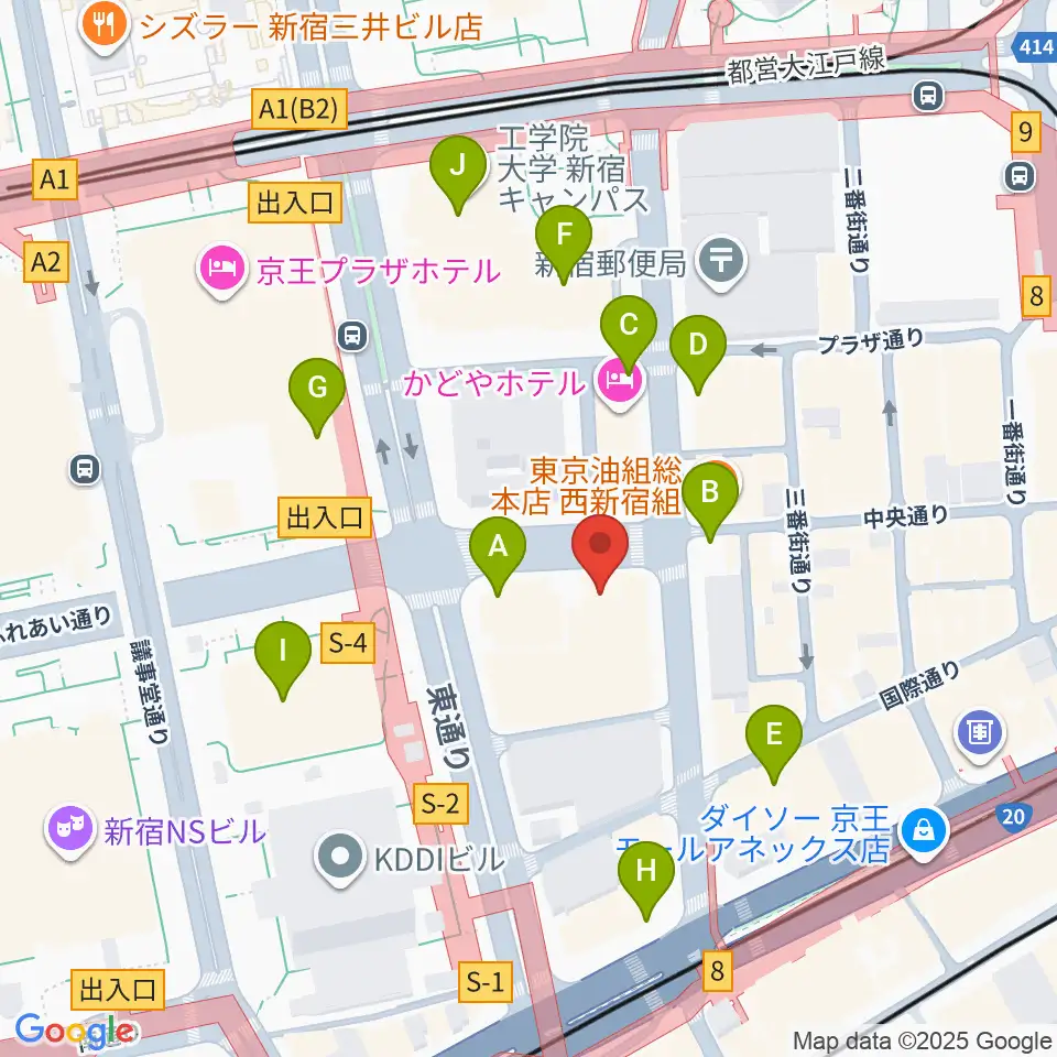 EYS音楽教室 新宿スタジオ周辺のコンビニエンスストア一覧地図