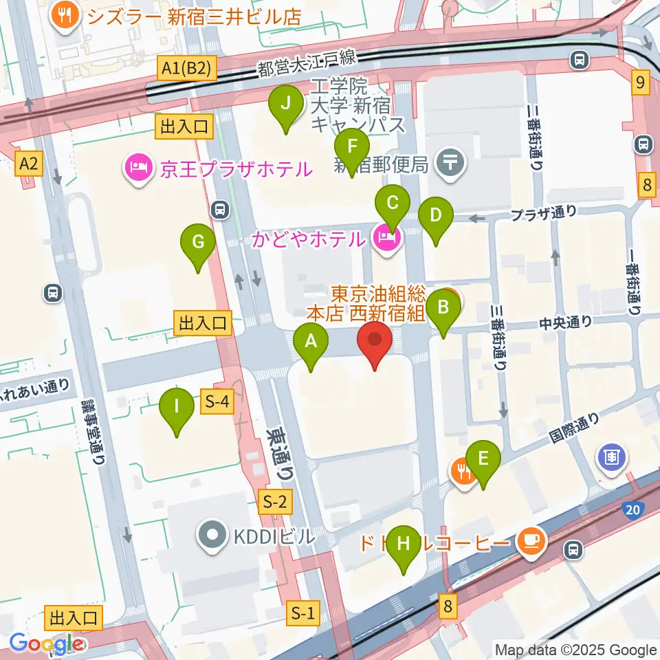 EYS音楽教室 新宿スタジオ周辺のコンビニエンスストア一覧地図