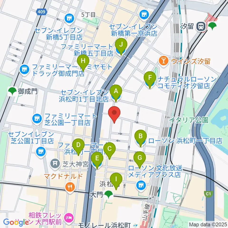 ジャパンウィンズ周辺のコンビニエンスストア一覧地図