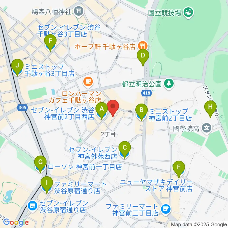 JiLL music school周辺のコンビニエンスストア一覧地図