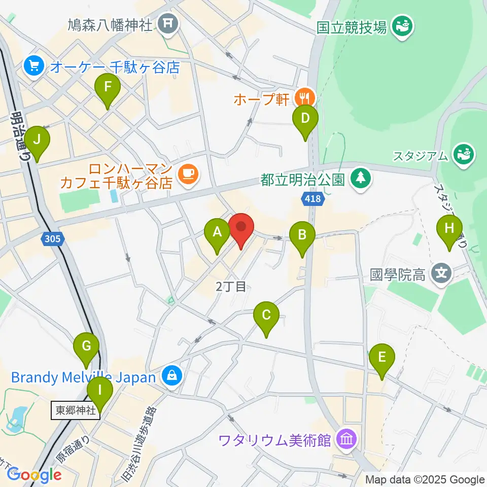 JiLL music school周辺のコンビニエンスストア一覧地図