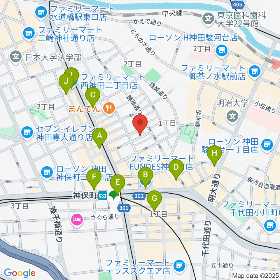 音福周辺のコンビニエンスストア一覧地図