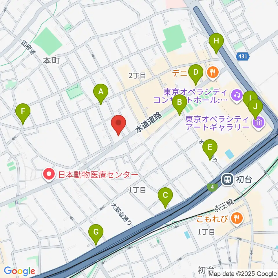 スタジオリリカ周辺のコンビニエンスストア一覧地図