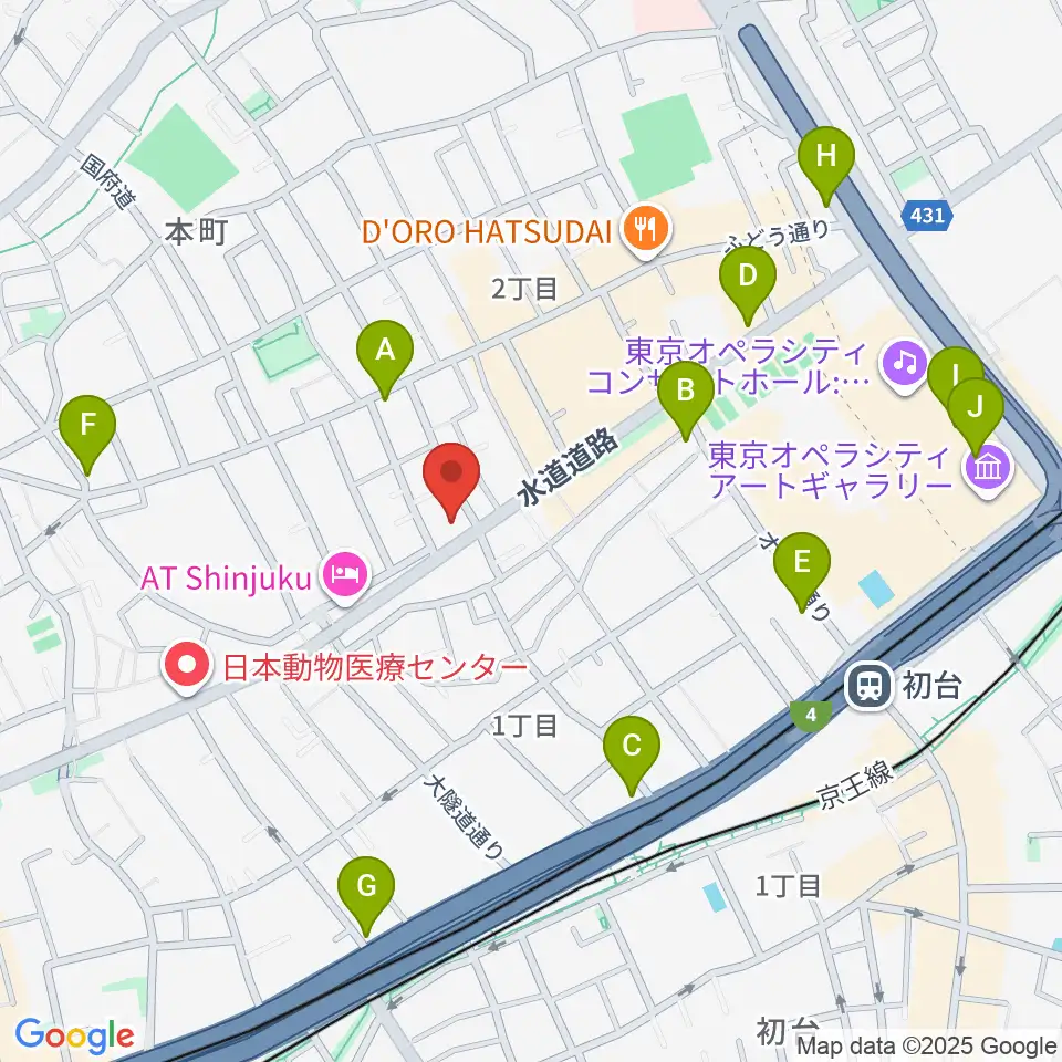 スタジオリリカ周辺のコンビニエンスストア一覧地図