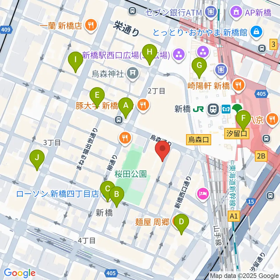 FCFミュージックスクール周辺のコンビニエンスストア一覧地図