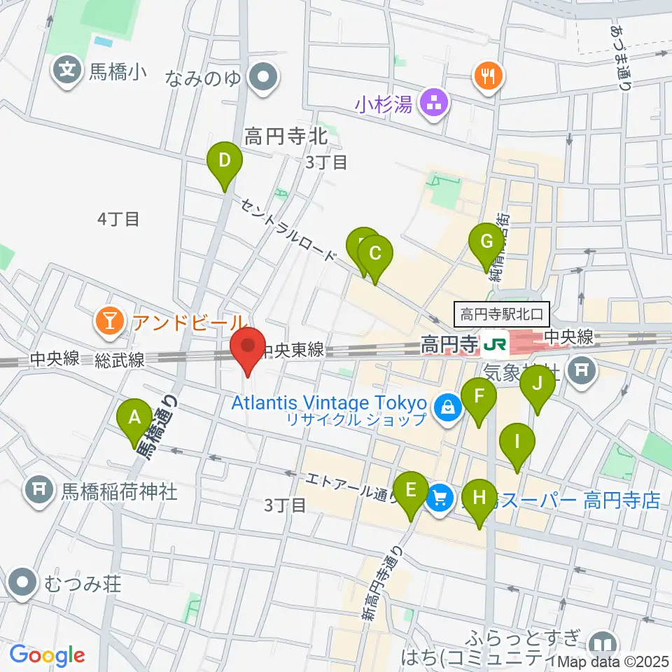 片岡マンドリン研究所周辺のコンビニエンスストア一覧地図