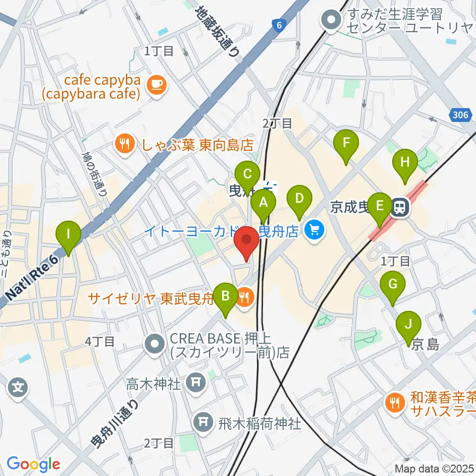 マット音楽教室 曳舟第一教室周辺のコンビニエンスストア一覧地図
