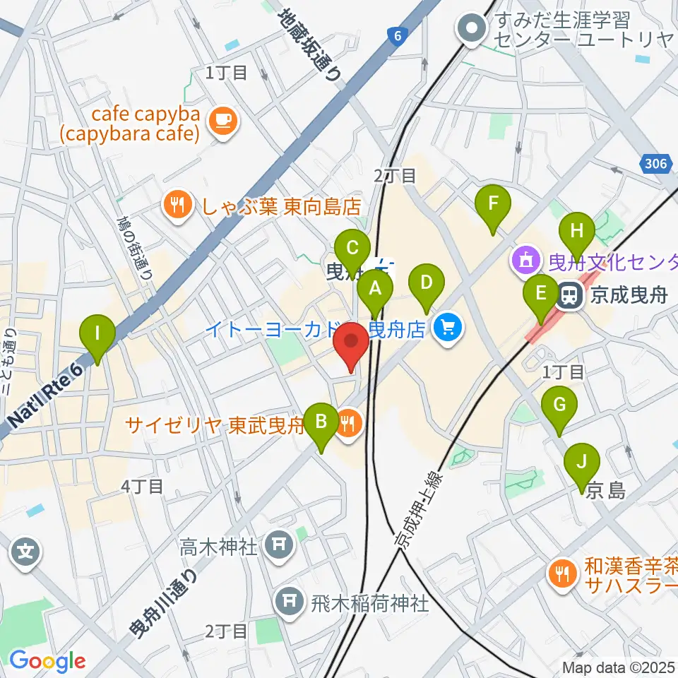 マット音楽教室 曳舟第一教室周辺のコンビニエンスストア一覧地図