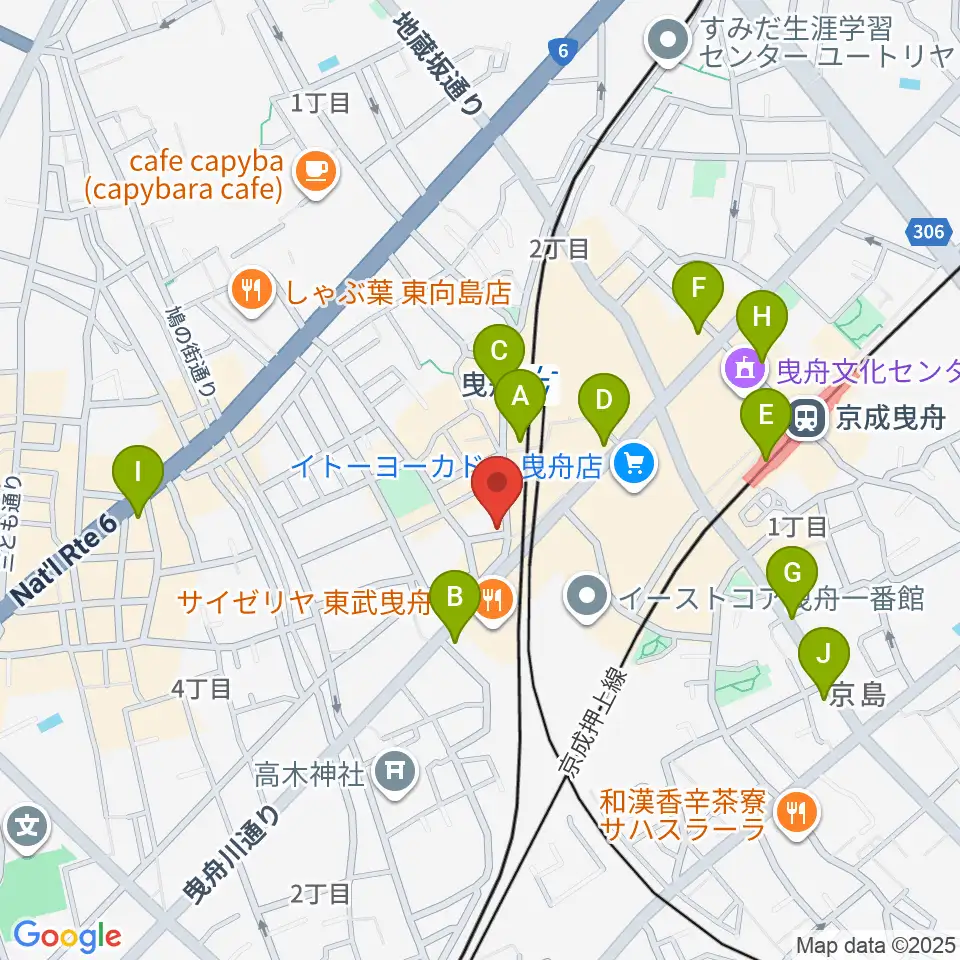 マット音楽教室 曳舟第一教室周辺のコンビニエンスストア一覧地図