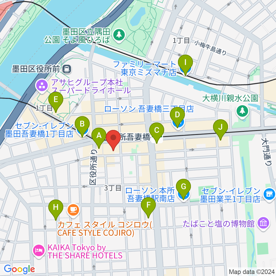 音楽の森アスパイア周辺のコンビニエンスストア一覧地図