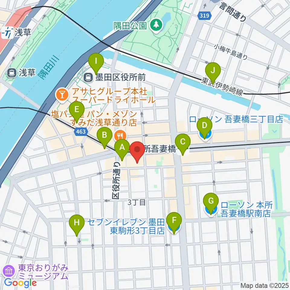 音楽の森アスパイア周辺のコンビニエンスストア一覧地図
