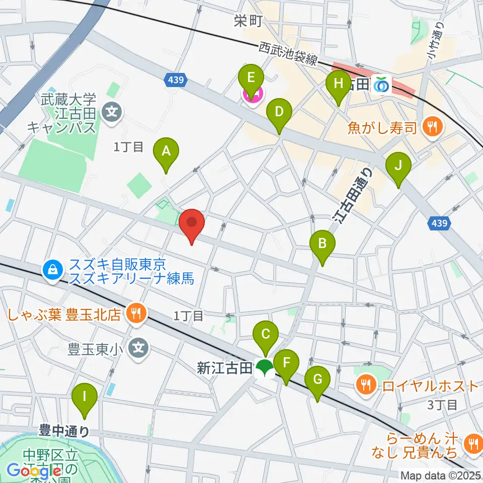 江古田Pスタジオ周辺のコンビニエンスストア一覧地図
