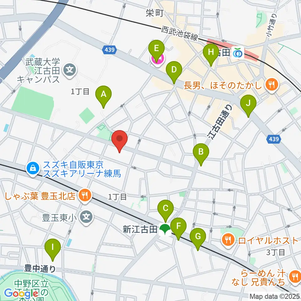 江古田Pスタジオ周辺のコンビニエンスストア一覧地図