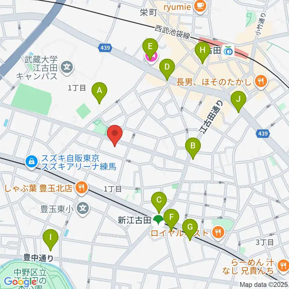 江古田Pスタジオ周辺のコンビニエンスストア一覧地図