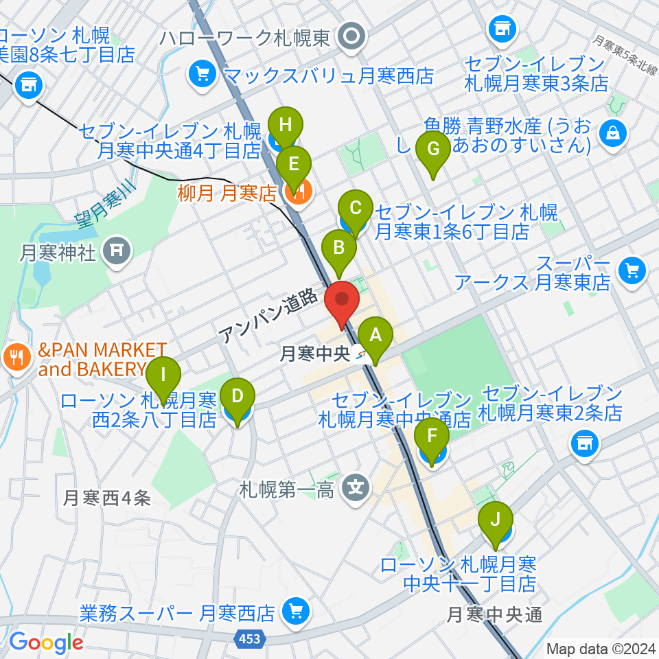 ミツノ楽器周辺のコンビニエンスストア一覧地図