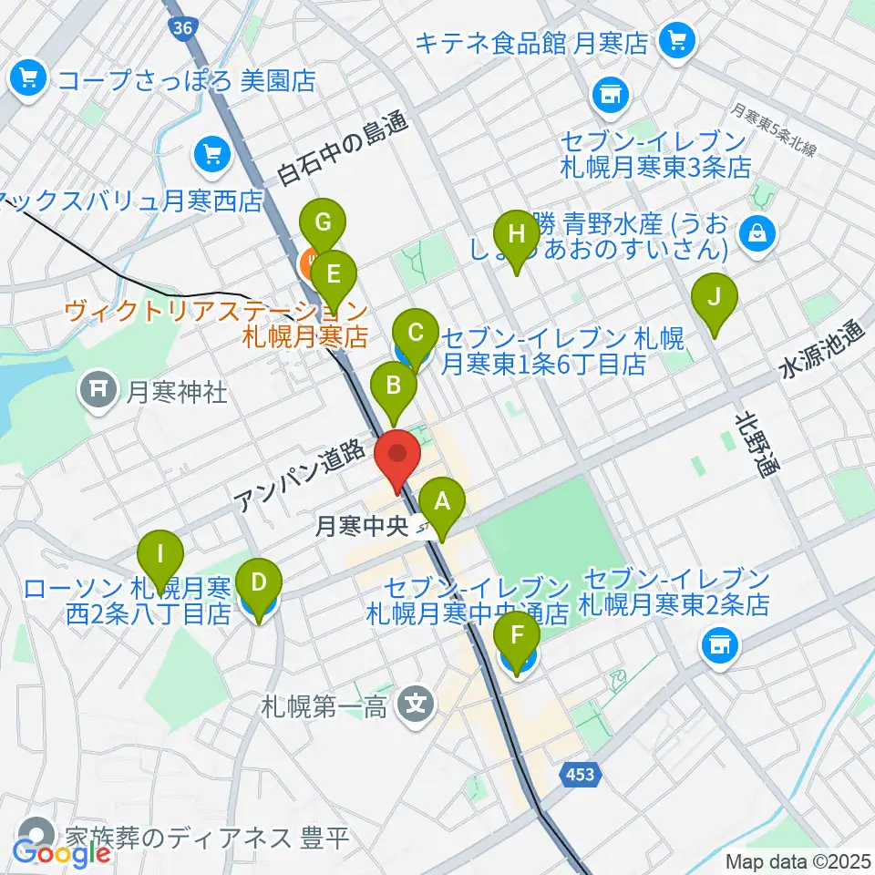 ミツノ楽器周辺のコンビニエンスストア一覧地図