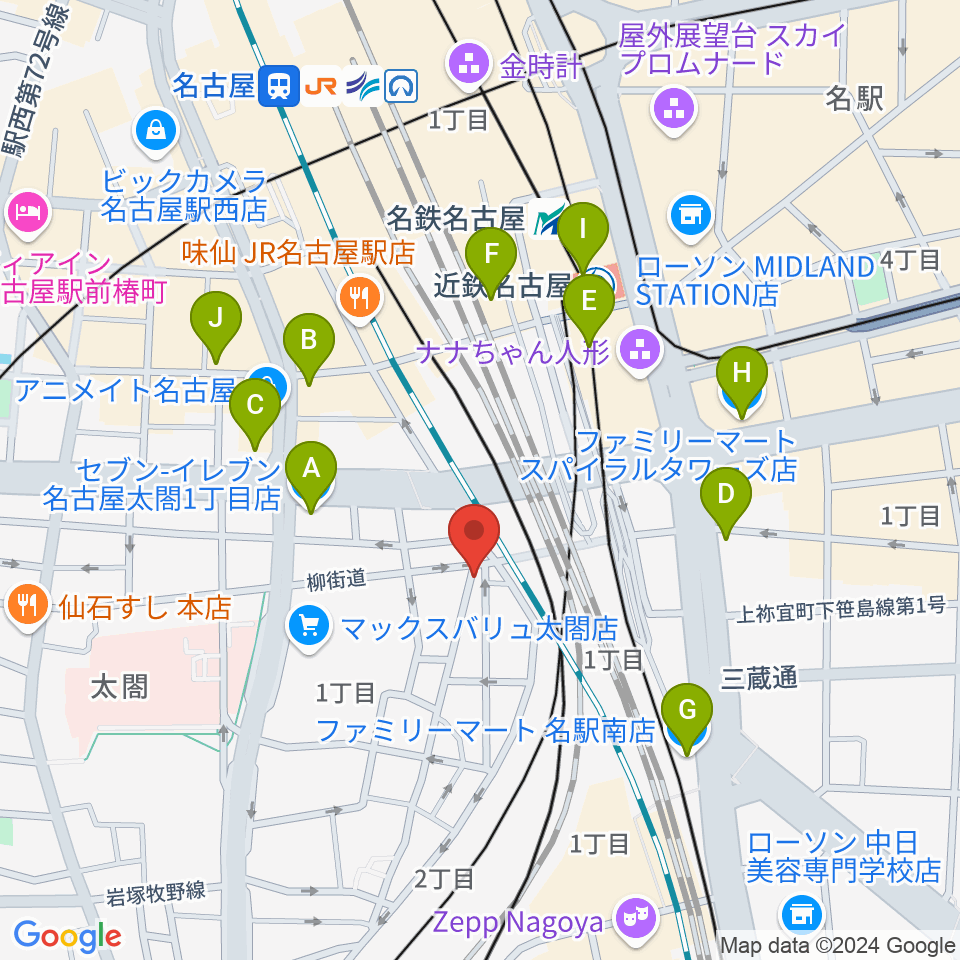 邦楽ラウンジ・和楽器スクール周辺のコンビニエンスストア一覧地図