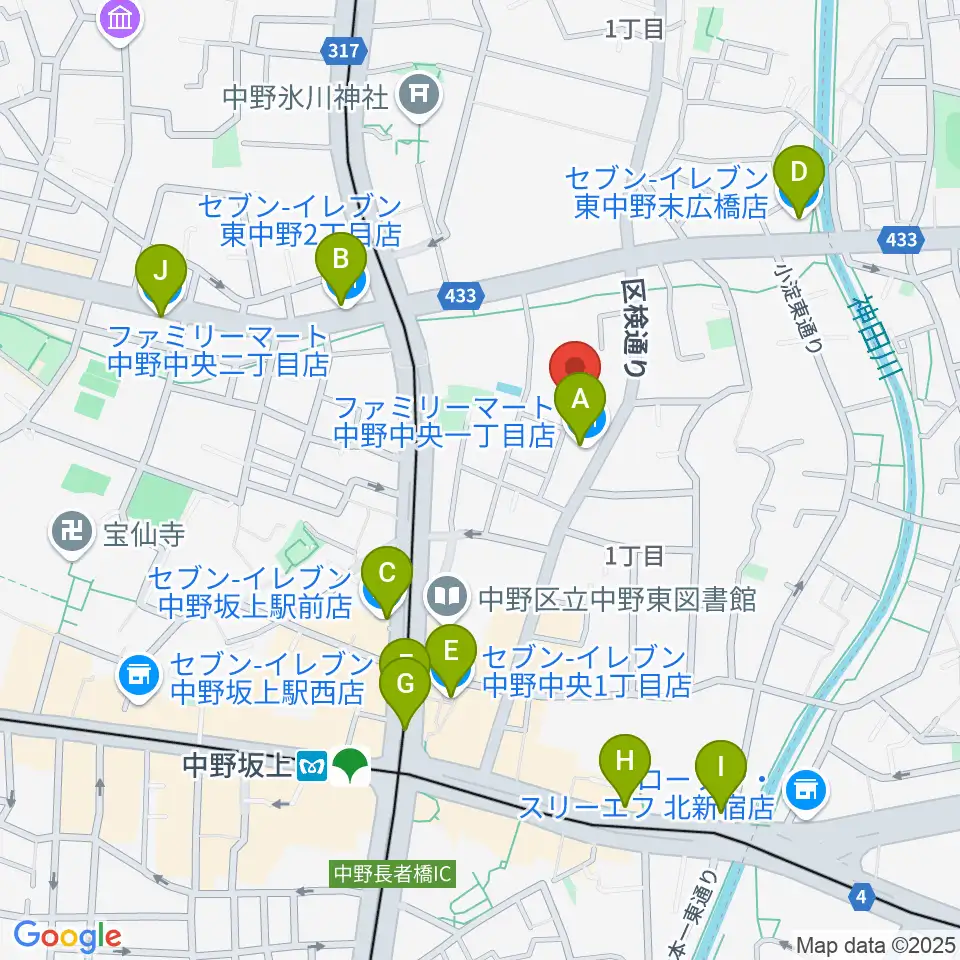 IPC VOICE STUDIO周辺のコンビニエンスストア一覧地図