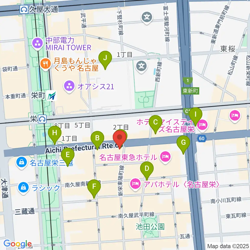 ボーカルスクールVOAT名古屋校周辺のコンビニエンスストア一覧地図