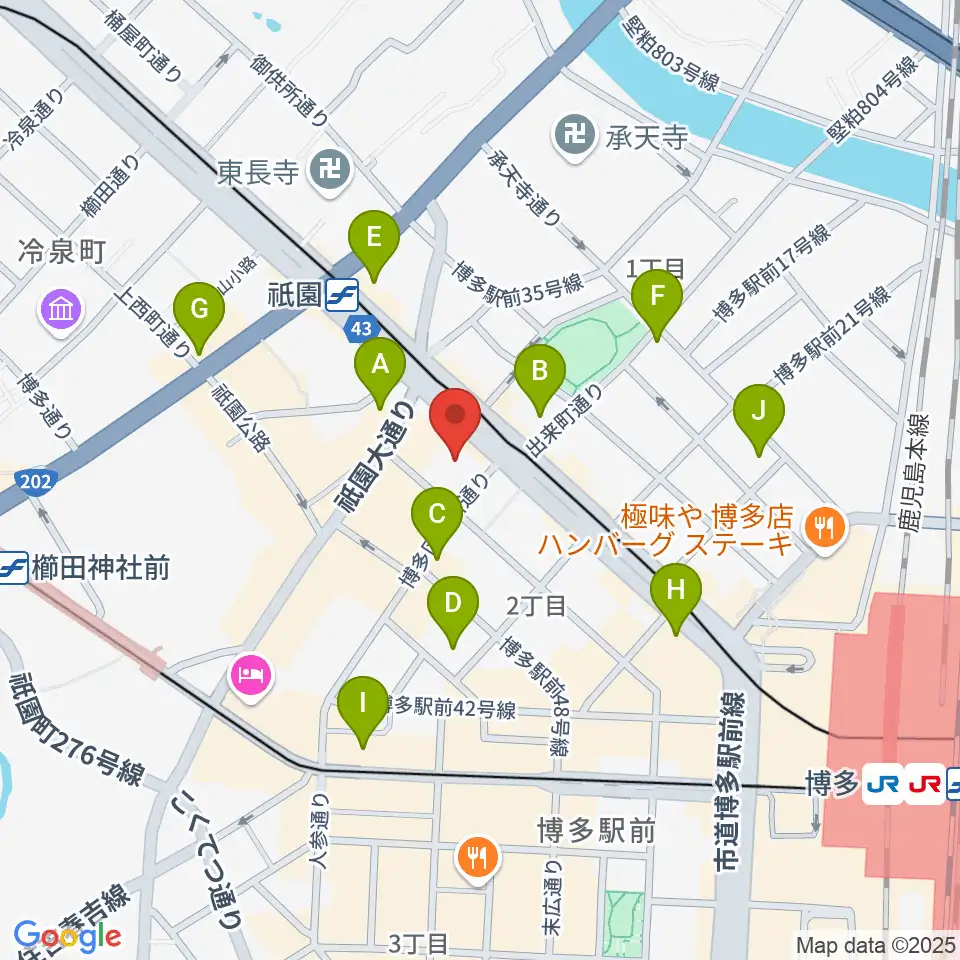 ボーカルスクールVOAT 福岡校周辺のコンビニエンスストア一覧地図